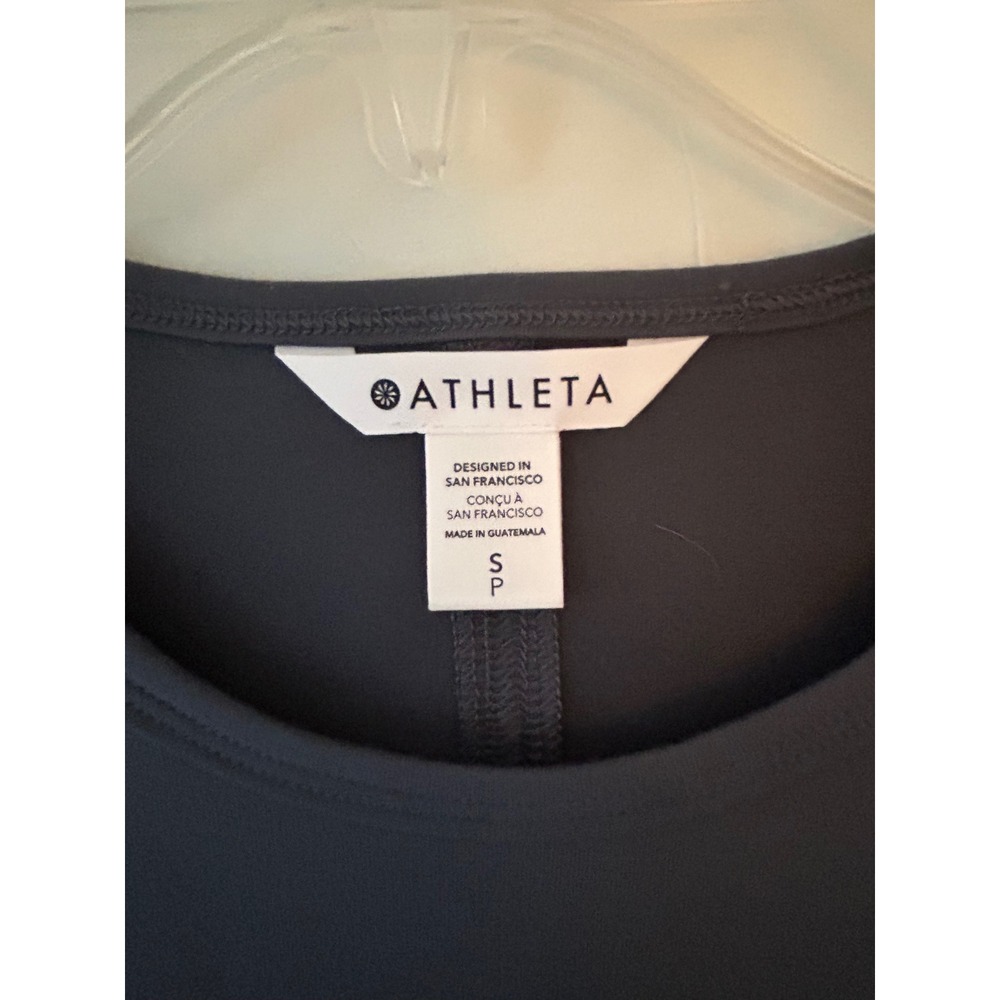 Athleta Womens Short Sleeve T-Shirt Dress Charcoal Grey Athletic Mini Size S P - Picture 2 of 3